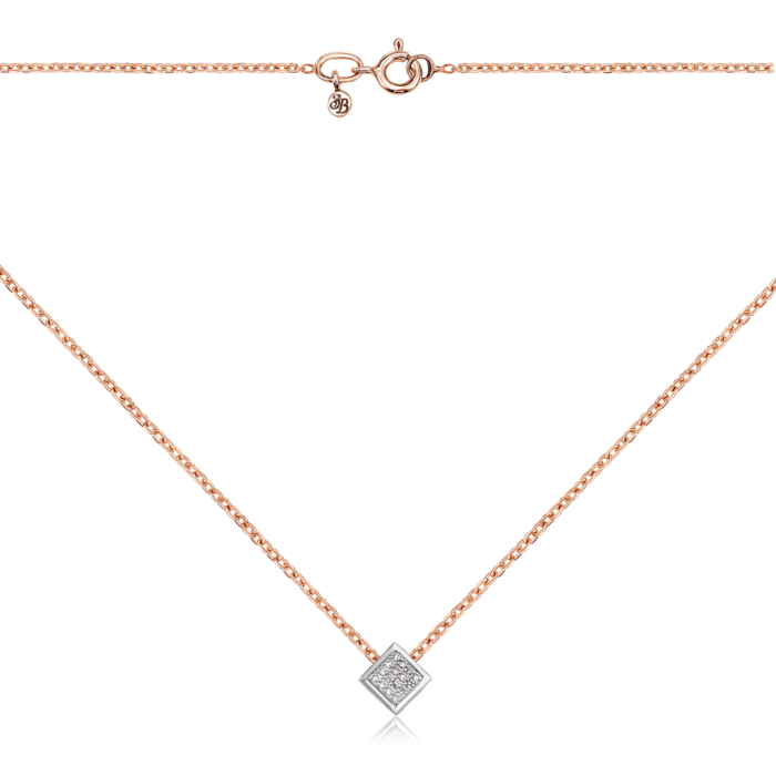 Золоте кольє з діамантами. Артикул 809015/66024-3/01/1/8007