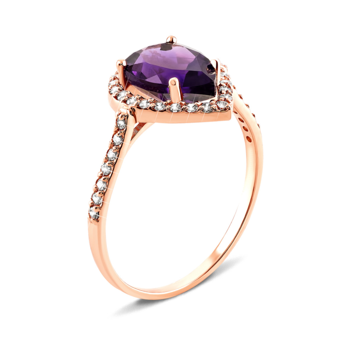 12345 Золота каблучка з аметистом і фіанітами. Артикул UG5КД4030амт 12345 грн9,439 12345