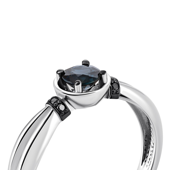 12345 Золота каблучка з діамантами і сапфіром. Артикул UG553539/02/1/10257 12345 грн21,075 12345