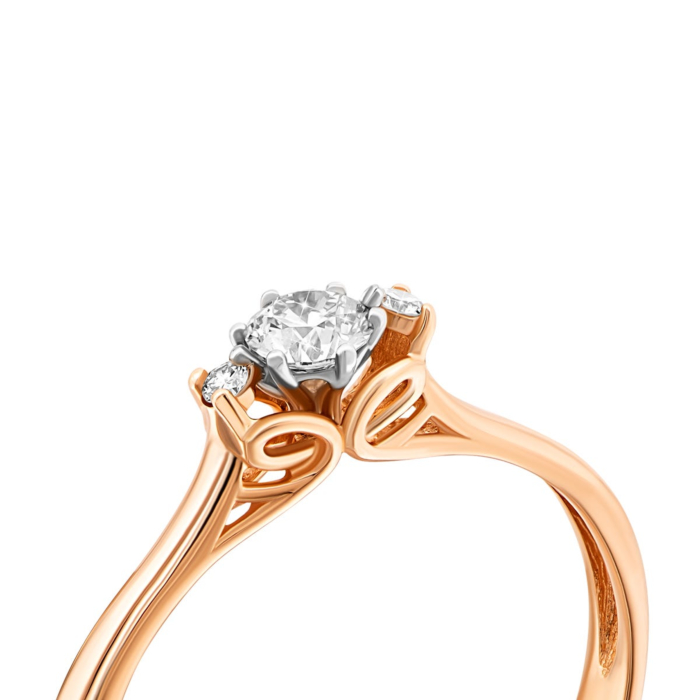 12345 Золота каблучка з діамантами. Артикул UG5КВ1241.00100н 12345 грн36,500 12345