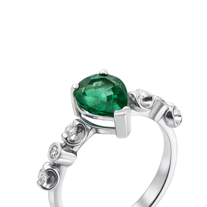 12345 Золота каблучка зі смарагдом і діамантами. Артикул 53404/02/1/9970 12345 грн113,513 12345