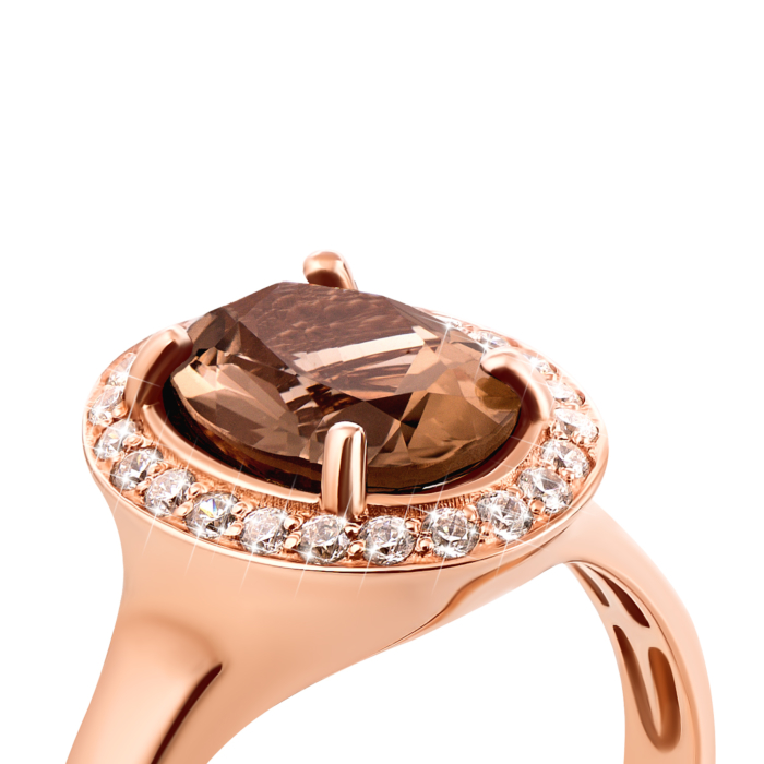 12345 Золота каблучка з раухтопазом і фіанітами (50191/01/0/5277) 12345 грн12,518 12345