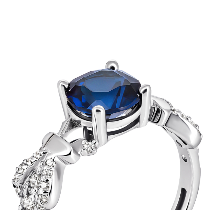 12345 Золота каблучка з сапфіром і фіанітами. Артикул UG5КД4178/1КСпф 12345 грн12,395 12345