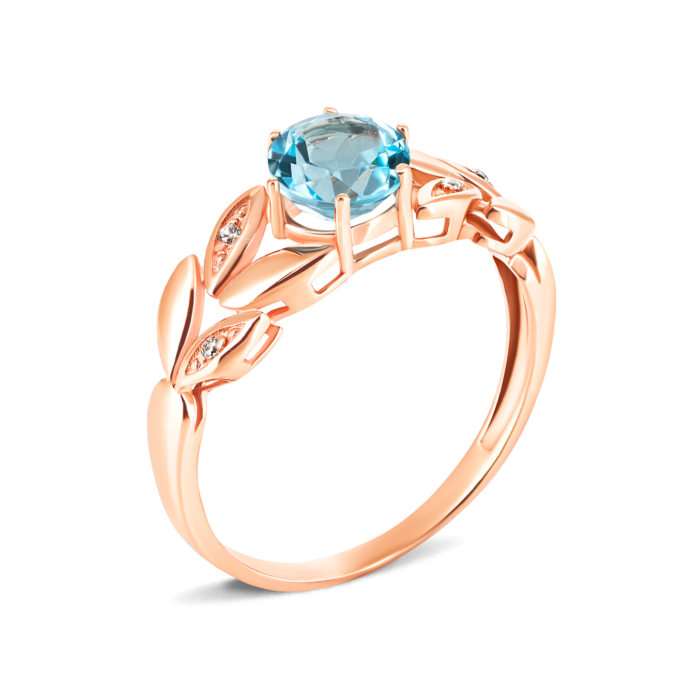 12345 Золота каблучка з топазом swiss і фіанітами. Артикул UG5к659тс 12345 грн9,636 12345