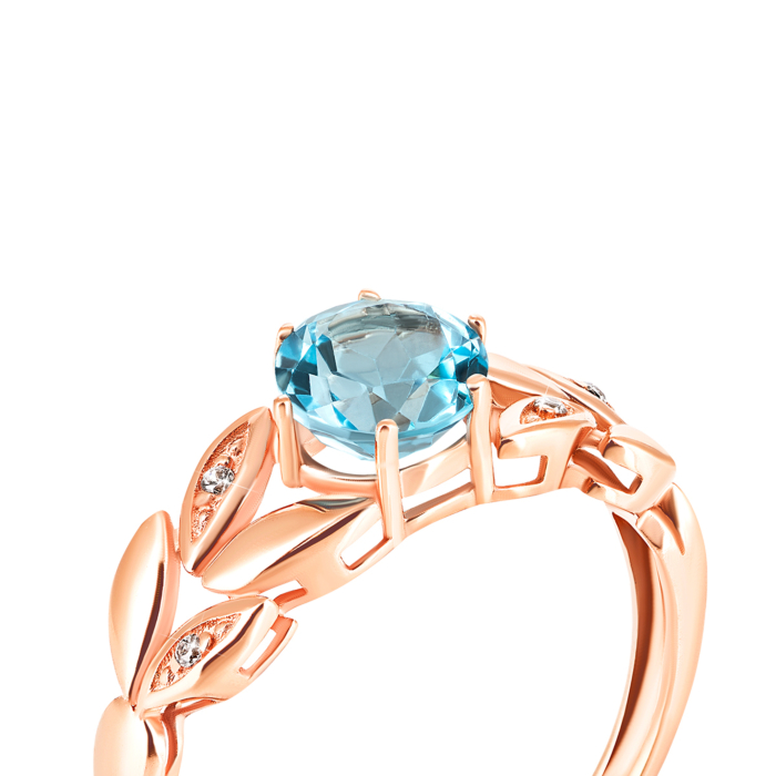 12345 Золота каблучка з топазом swiss і фіанітами. Артикул UG5к659тс 12345 грн9,636 12345