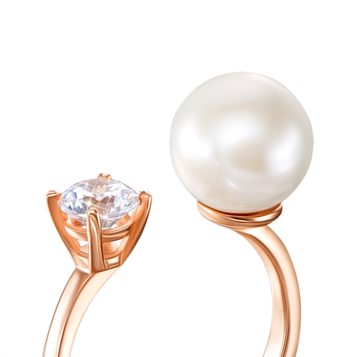 12345 Золота каблучка з перлиною і фіанітом. Артикул 13216/01/0/1155 12345 грн15,016 12345