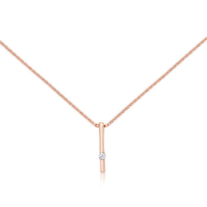 Золотое колье с фианитом S. Артикул 31720/66024/01/0/1513