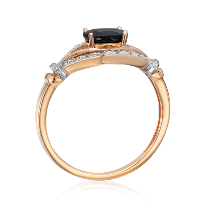 12345 Золота каблучка з діамантами і сапфіром. Артикул 53592/01/1/10362 12345 грн18,796 12345