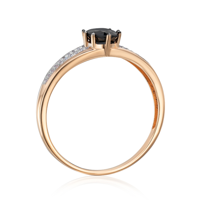 Золота каблучка з діамантами і сапфіром. Артикул 53610/01/1/10366