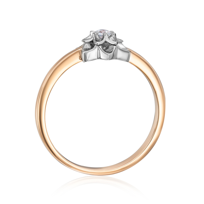 Золота каблучка з діамантом. Артикул 53625/14/1/8011