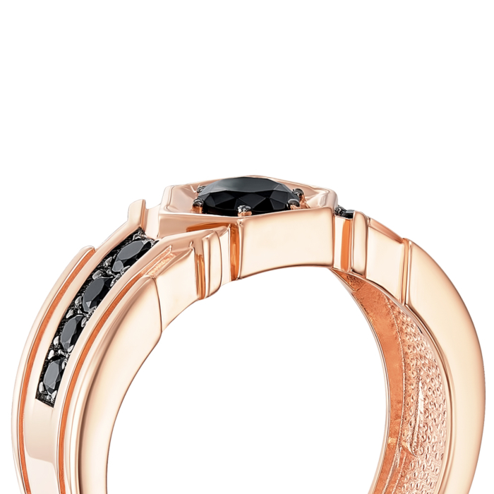 12345 Золота каблучка з чорними фіанітами. Артикул 19155/01/1/2488 12345 грн29,735.00 12345