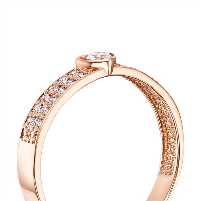 Золотое кольцо с фианитами. Артикул 12343/01/0/176