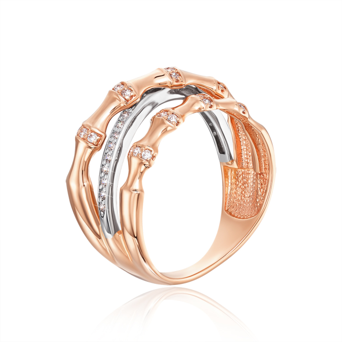 Золота каблучка з фіанітами. Артикул 13720/01/1/1