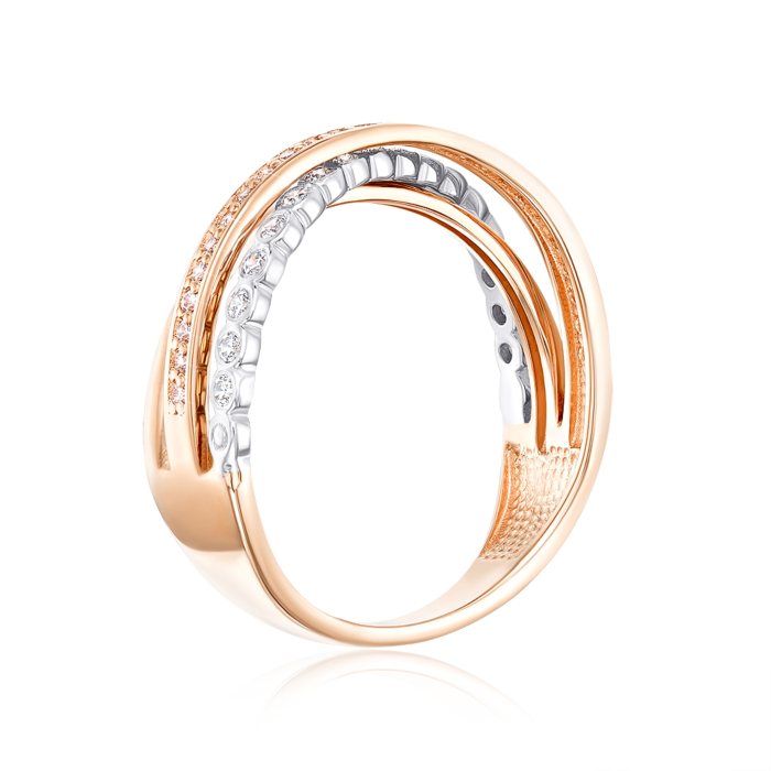 Золота каблучка з фіанітами. Артикул 13795/01/1/927