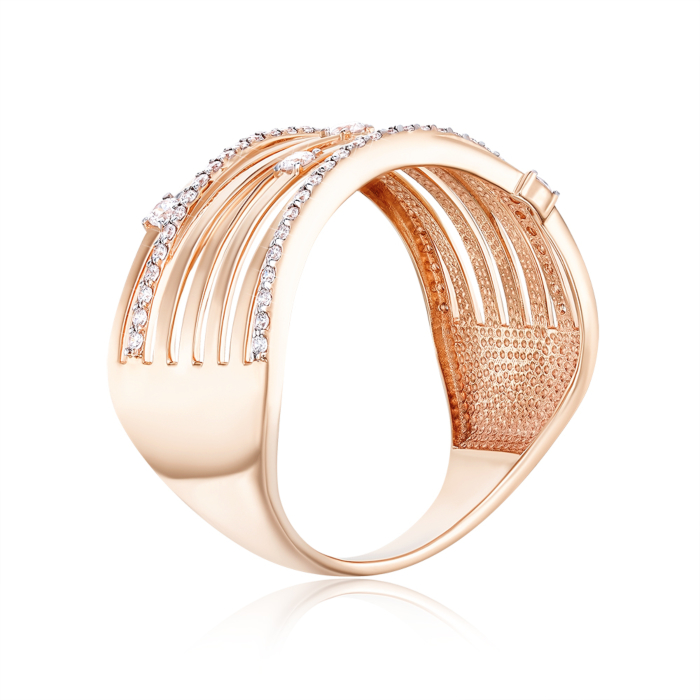 Золота каблучка з фіанітами. Артикул 13903/01/1/774