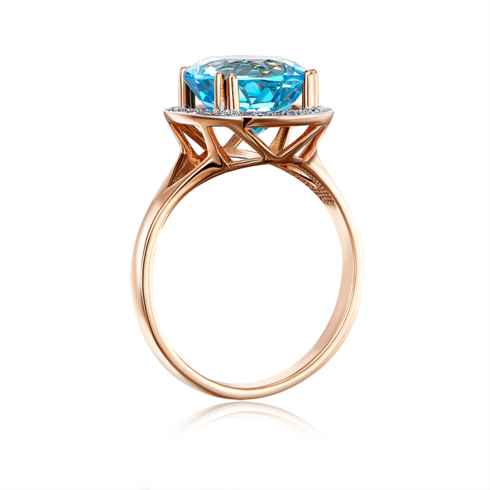 12345 Золота каблучка з топазом swiss і фіанітами. Артикул 530203/01/1/5590 12345 грн12,926 12345