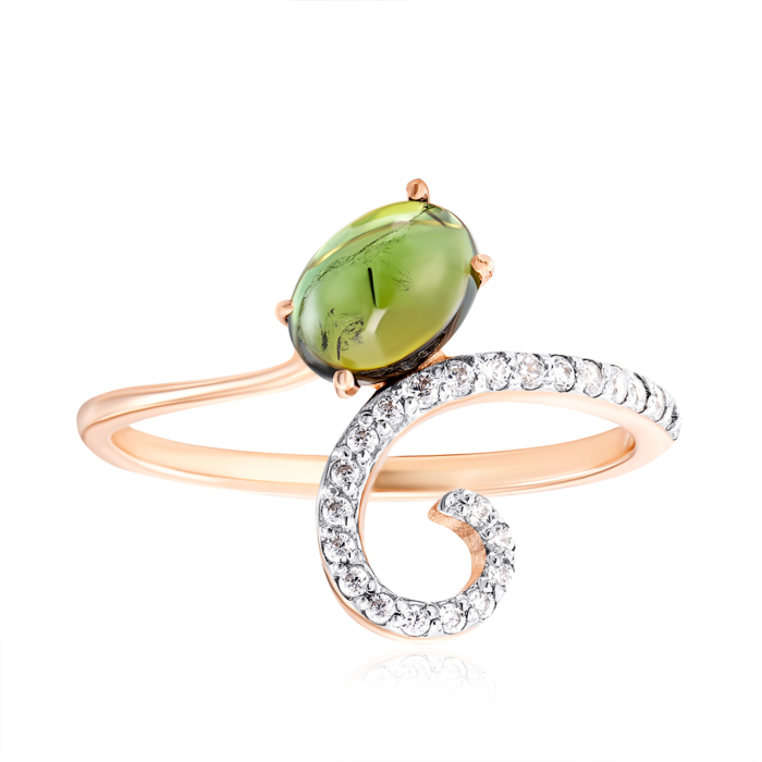 12345 Золота каблучка з турмаліном. Артикул 530256/01/1/6466 12345 грн6,407 12345