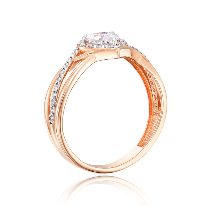 12345 Золота каблучка «Серце» з фіанітами. Артикул 13691/01/1/3068 12345 грн8,040 12345