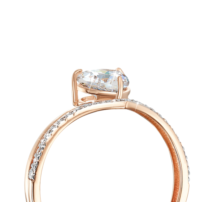 12345 Золота каблучка «Серце» з фіанітами S. Артикул 13681/01/1/3032 12345 грн6,508 12345