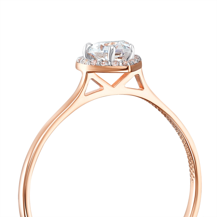 12345 Золота каблучка «Серце» з фіанітами S. Артикул 13685/01/1/2980 12345 грн7,286 12345