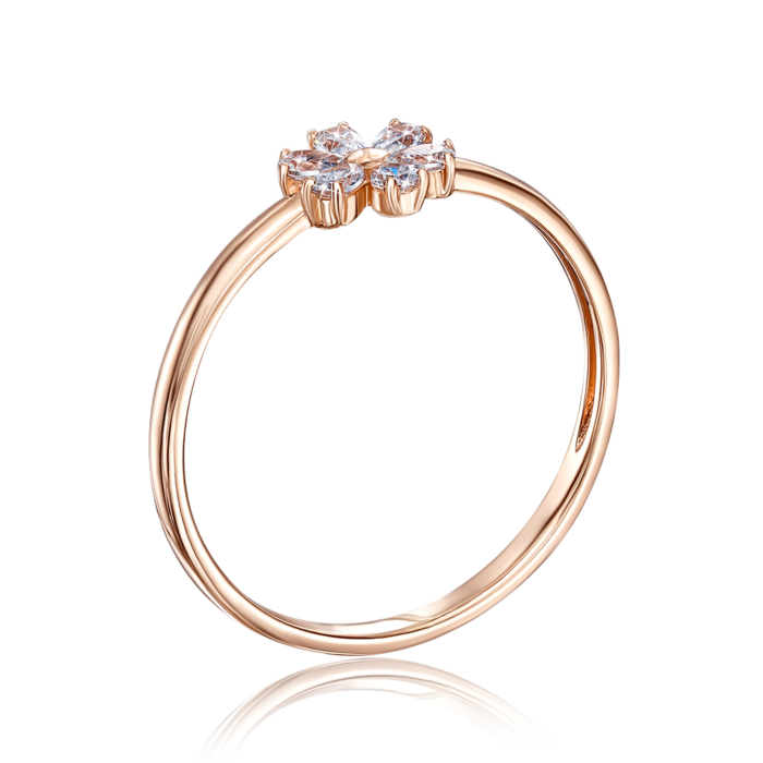 12345 Золота каблучка «Квітка» з фіанітами S. Артикул 13380/01/0/2426 12345 грн5,103 12345