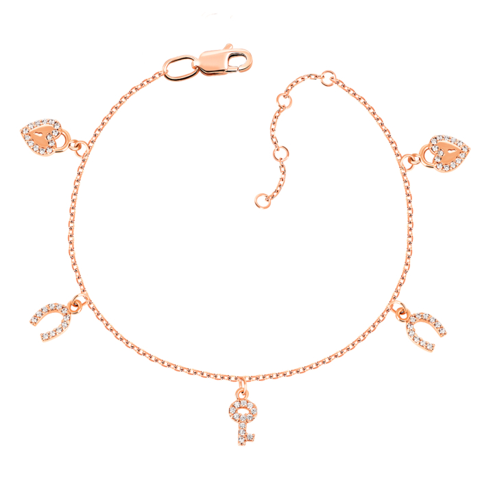 Золотий браслет з фіанітами. Артикул UG5БС609и