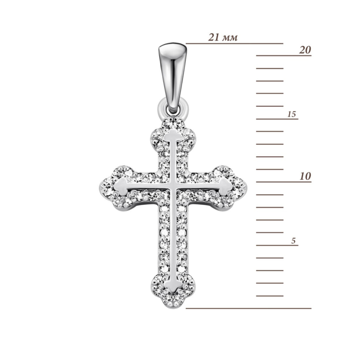 Золотой крестик с бриллиантами.Артикул UG5560068/02/1/9894