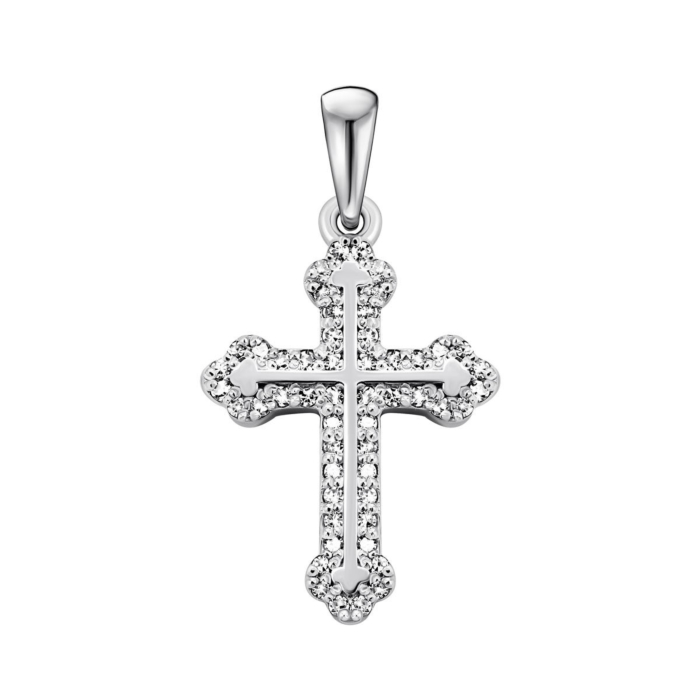 Золотой крестик с бриллиантами.Артикул UG5560068/02/1/9894