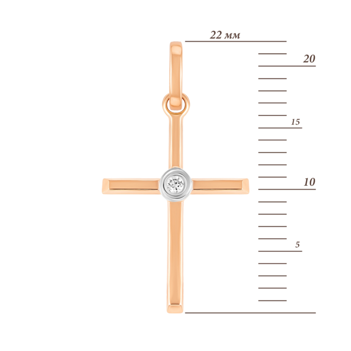 12345 Золотий хрестик з діамантом. Артикул UG5ПМ0004 12345 грн5,174 12345