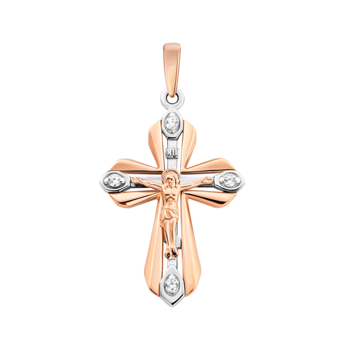 12345 Золотий хрестик з фіанітами.Артикул UG5501640 12345 грн6,776 12345