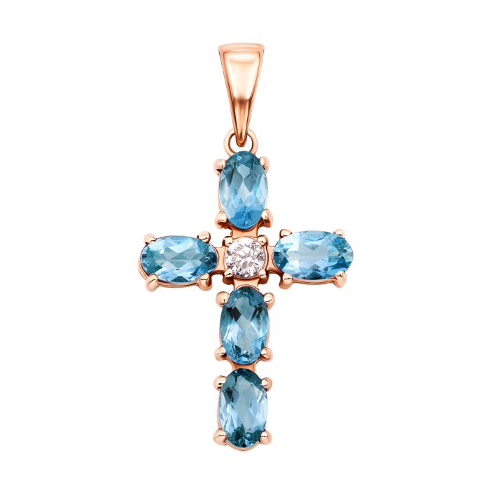 12345 Золотий хрестик з топазом і фіанітом (50441/топ) 12345 грн7,541 12345