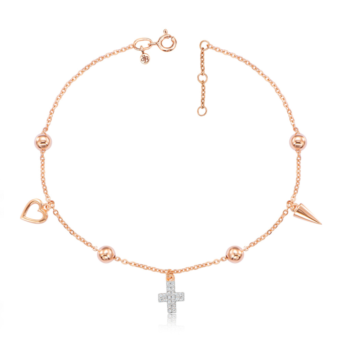 12345 Золотий браслет на ногу з фіанітами. Артикул 7142/77024/01/1/42 12345 грн15,931 12345