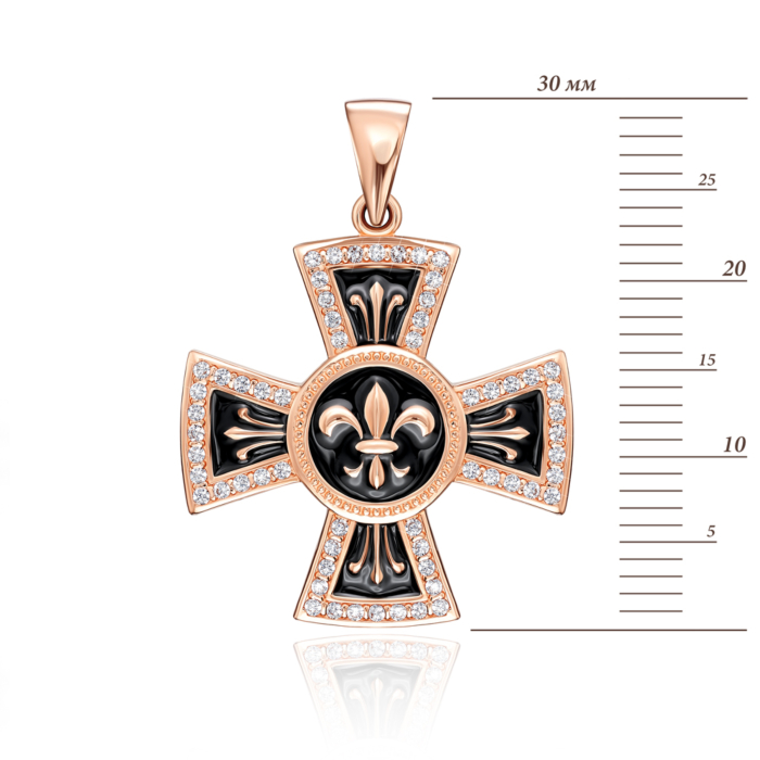 12345 Золотий хрестик «Георгієвський» з фіанітами і емаллю. Артикул 31877/01/1/627 12345 грн10,734 12345