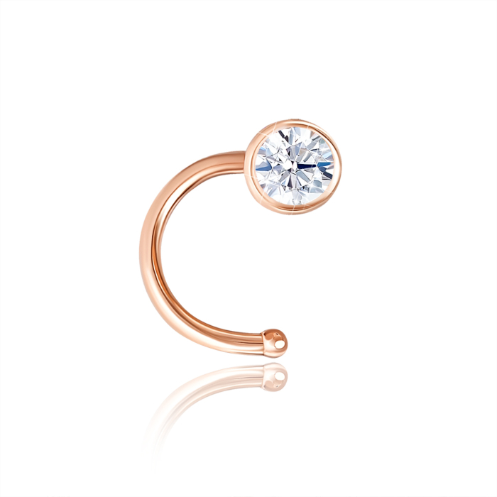 12345 Золотий пірсинг у ніс з фіанітом. Артикул 22301/01/0/17 12345 грн1,182 12345