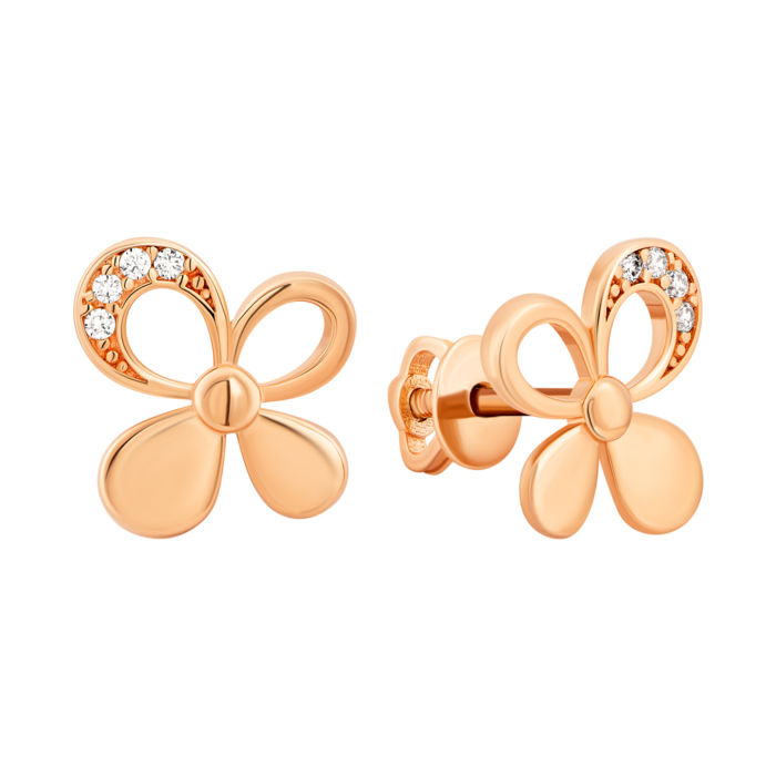 12345 Золоті пусети Метелики з фіанітами.Артикул UG52112022001 12345 грн7,441 12345