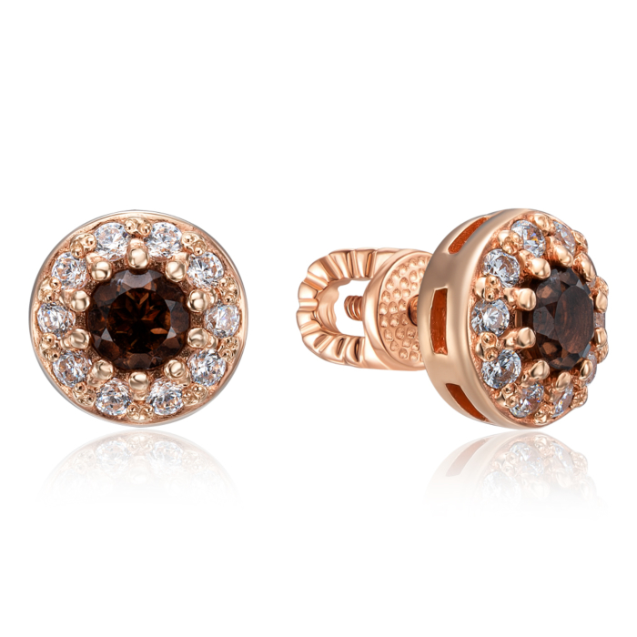 12345 Золоті пусети з раухтопазом і фіанітами. Артикул 50283/01/0/5126 (50283/раух кп) 12345 грн9,174 12345