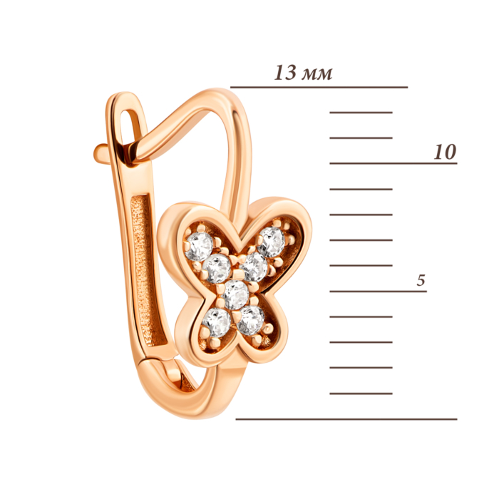 12345 Золоті сережки Метелики з фіанітами.Артикул UG52111021601 12345 грн5,396 12345