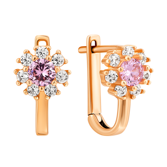 12345 Золоті сережки Квіти з фіанітами.Артикул UG52111021701 12345 грн6,133 12345