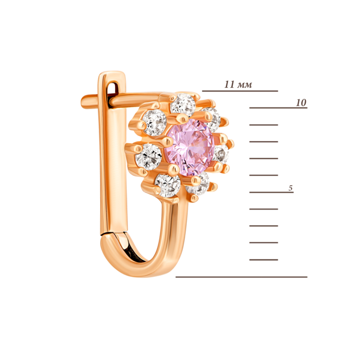 12345 Золоті сережки Квіти з фіанітами.Артикул UG52111021701 12345 грн6,133 12345