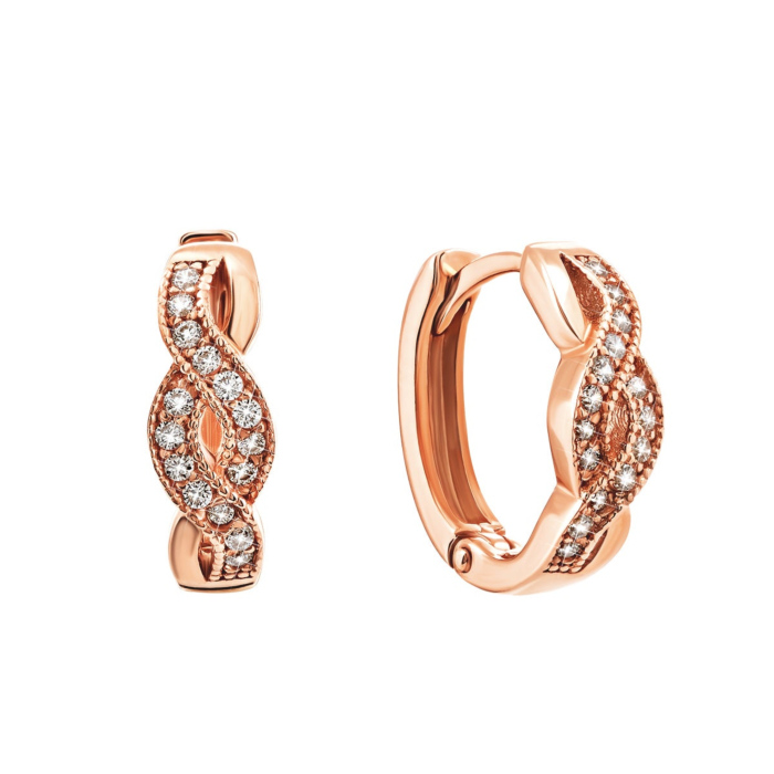 12345 Золоті сережки-конго з фіанітами. Артикул UG5СВ772и 12345 грн11,973 12345