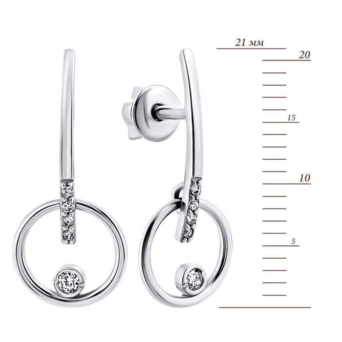 12345 Золоті сережки-підвіски з діамантами. Артикул UG5ЗК2006/1 12345 грн20,203 12345