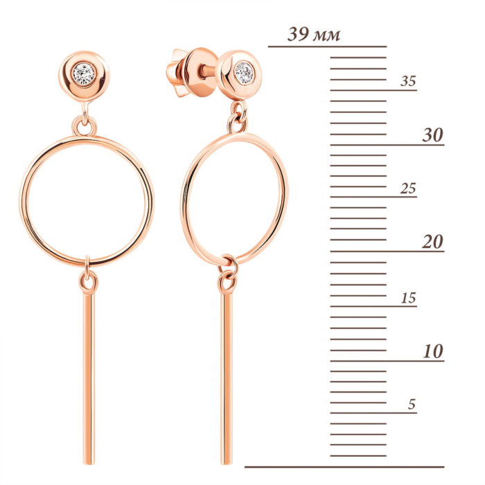 12345 Золоті сережки-підвіски з діамантами. Артикул UG5ЗК2008 12345 грн23,441 12345