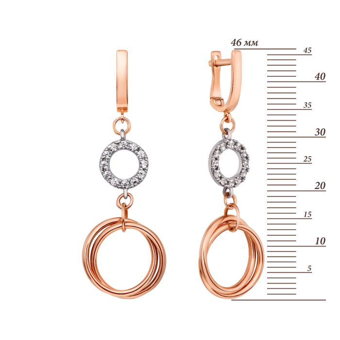 12345 Золоті сережки-підвіски з фіанітами (02962/01/1/3) 12345 грн12,154 12345