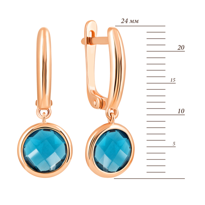 12345 Золоті сережки-підвіски з лондон-топазом. Артикул UG5с443тл 12345 грн17,364 12345