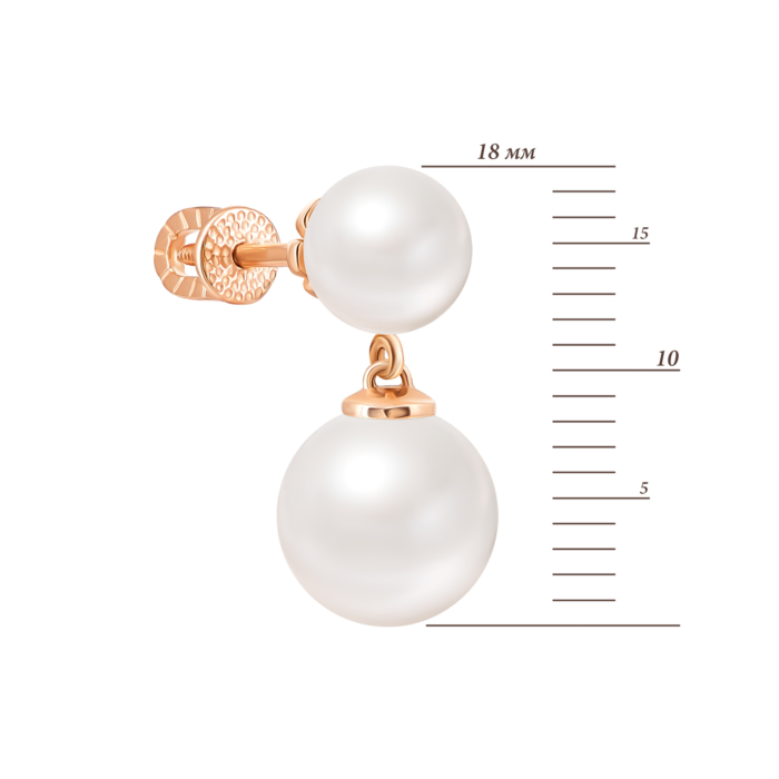 12345 Золоті сережки-підвіски з перлами. Артикул UG5с134 12345 грн14,131 12345