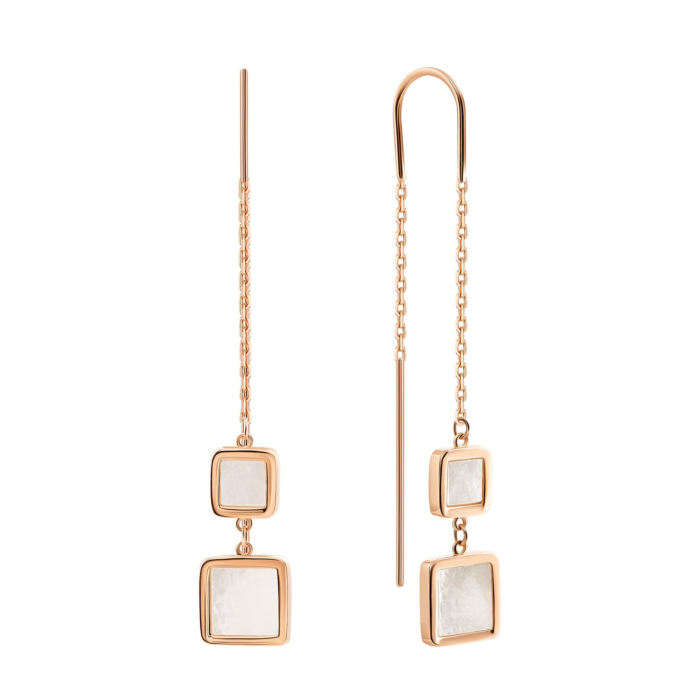 12345 Золоті сережки-протяжки з перламутром. Артикул UG52/30/009 12345 грн10,353 12345