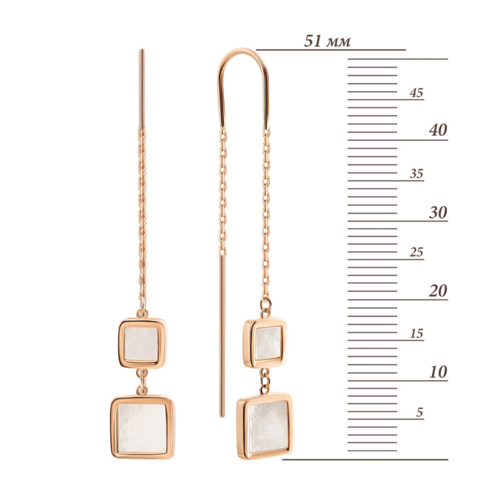 12345 Золоті сережки-протяжки з перламутром. Артикул UG52/30/009 12345 грн10,353 12345