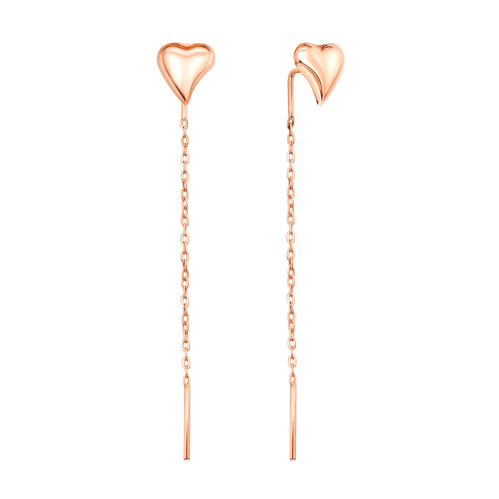 Золоті сережки-протяжки Серце (02822)