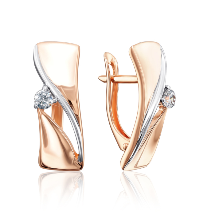 Золотые серьги с фианитами. Артикул 22338/01/1/52