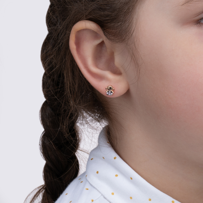 12345 Золоті сережки-пусети з фіанітами. Артикул 22566/01/1/3445 12345 грн7,091 12345